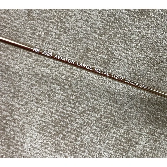 Ray-Ban RB 3025 112/17 58-14 Aviator Large Metal Gold Sunglasses Blue Mirror - Picture 5 of 10